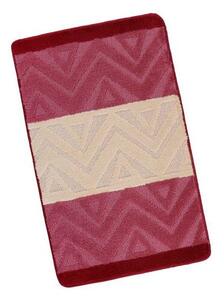 Bellatex fürdőszoba szőnyeg Bany Chevron, bordó,60 x 100 cm
