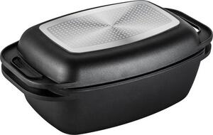Lamart LT1105 Dupla 9 l/3 l-es grillserpenyő,fekete, fedővel