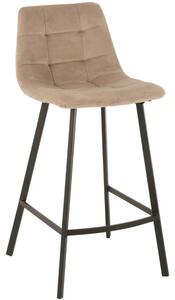 Bézs bársony bárszék J-line Morgy 69 cm