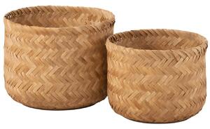 Két tárolókosár készlet természetes szálból J-Line Raphail 39/34 cm