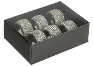 Hat darab ezüst szalvétagyűrű készlet J-Line Clair 6 cm