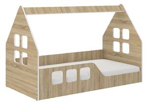 Montessori HÁZIKÓ gyerekágy SONOMA 160x80cm - ajándék matraccal - balos