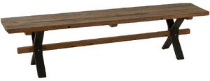 Barna vintage masszív pad J-line Talia 180 x 35 cm