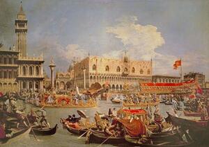 (1697-1768) Canaletto - Festmény reprodukció Return of the Bucintoro on Ascension Day, (40 x 26.7 cm)