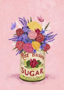 Illusztráció Flowers In a vintage Can, Raissa Oltmanns, (30 x 40 cm)