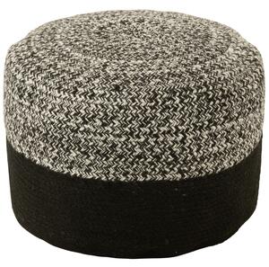 Fekete-fehér szövet puff J-line Pona 50 cm II