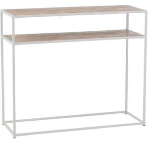 Fa fésülködőasztal J-line Zigtem 100 x 35 cm fehér szerkezettel