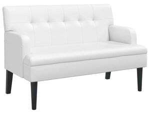 VidaXL fehér műbőr pad háttámlával 112x65,5x75 cm