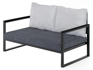 Kerti 2 személyes kanapé MTLBHC120002 Szürke Fekete