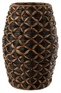 Fekete natúrszálas tárolókosár J-line Roller 60,5 cm