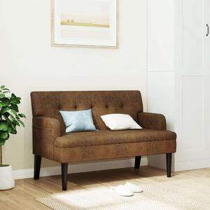 VidaXL barna műbőr pad háttámlával 112x65,5x75 cm