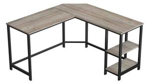 Íróasztal, Egyszerű felépítésu, szürke, 138 x 138 x 75 cm (H x Sz x M)