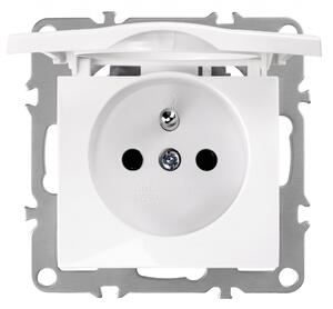 Egyszeres földelt aljzat és fedéllel OSTE JNH005-G White