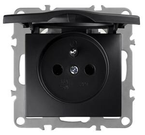 Egyszeres földelt aljzat és fedéllel OSTE JNH005-G Black