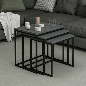 Dohányzóasztal szett (3 darab) Evia - Anthracite