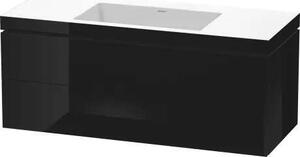 L-Cube Fürdőszoba Szekrény - Mosdóval - 120cm - Fekete