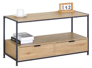 KÉSZLETKISÖPRÉS! Intenso Home dohányzóasztal fiókkal 100 x 40cm (Aranytölgy) | Masszív fém váz, praktikus fiók