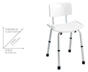 Stool With Back zuhanyszék háttámlával, 54 x 49 cm - Wenko