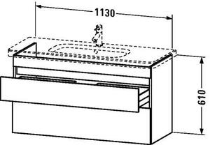 Duravit Mosdóalá Építhető Szekrény - 2 Fiókos - 610x1130x448 mm