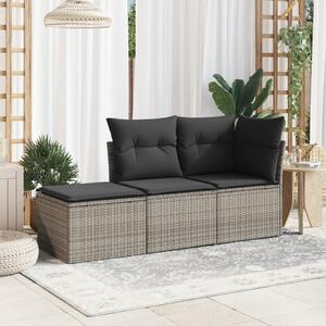 VidaXL szürke polyrattan kerti szék párnával 55 x 55 x 37 cm