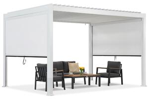 Lagos 3x4 szabadon álló terasz pergola 3m-es oldalsó redőnnyel Garden Point fehér