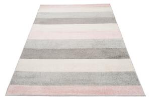 Rózsaszín-szürke LEXUS csíkos szőnyeg Méret: 140x190 cm
