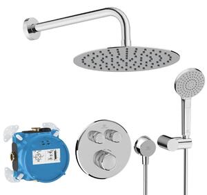 Ideal Standard CeraTherm Navigo - Zuhanyszett rejtett termosztáttal, testtel, 3 vízsugár, átmérő 25 cm, króm A7771AA