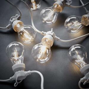 BULB LIGHTS kültéri égősor fali csatlakozóval, krémszín 10 égő