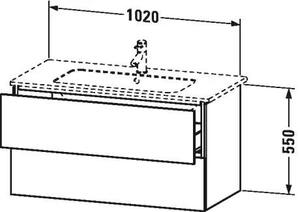 Duravit L-Cube Mosdó alatti Szekrény - 2 Fiókos - 550x1020x481 mm