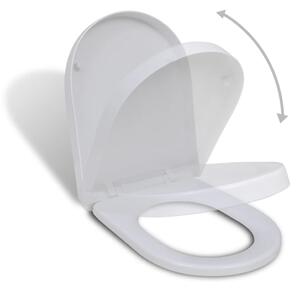 VidaXL fehér négyzetes WC-ülőke lassan csukódó fedéllel
