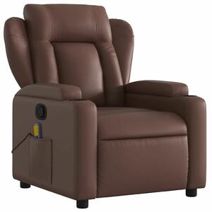 Masszázsfotel - Barna Műbőr Dönthető Relax Fotel