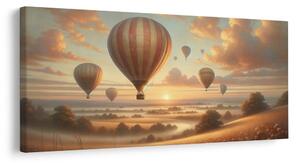 Kép naplemente ballonokkal