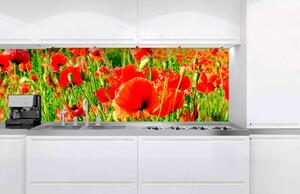 Konyhai fotótapéta - piros mák 180 x 60 cm