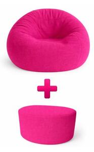 XL beltéri babzsákfotel + ajándék puffino – magenta