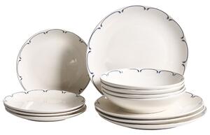 12 darabos étkészlet CHAROLI Porcelán Fehér/kék