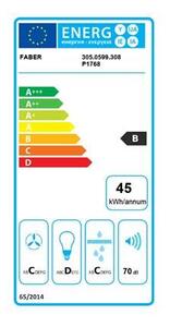 Faber INKA SMART HC X A70 Beépíthető páraelszívó, 390 m3/óra, 3 sebességfokozat, B energiaosztály