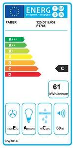 Faber NICE LED SRM X/V NS A60 Páraelszívó, 420 m3/óra, 3 sebességfokozat, C energiaosztály, Inox
