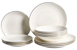 12 darabos étkészlet CUMIN Porcelán Törtfehér/arany