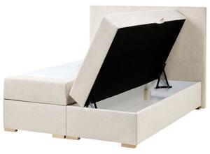 Boxspring ágy tárolóval MAJOR 120 x 200 cm Világosbézs