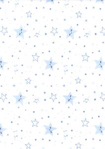 Vaganza mintás pamut babatakaró 70x90 cm - kék csillag