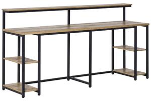 Homcom dupla íróasztal, MDF / fém, 200x53x100 cm, Fekete-barna