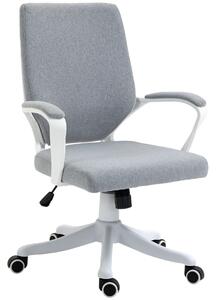 Homcom Ergonomikus irodai szék, kerekes, állítható magasságú, poliészter / nylon, 62x69x92-102 cm, szürke