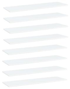 8 db fehér forgácslap könyvespolc 100 x 30 x 1,5 cm