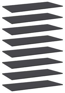 8 db szürke forgácslap könyvespolc lap 80 x 30 x 1,5 cm