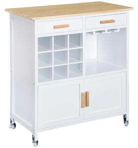 Konyhai szekrény kerekekkel 76x40x88, Fehér