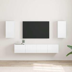 TV Fali Szekrény 2 pcs Fényes Fehér 30 x 31 x 60 cm Faanyag