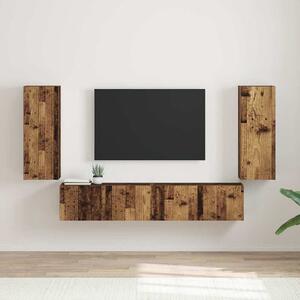 TV Fali Szekrény 2 pcs Öreg fa 30 x 31 x 80 cm Faanyag