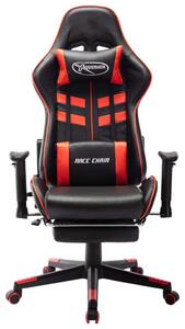 VidaXL műbőr Gamer szék lábtartóval #fekete-piros