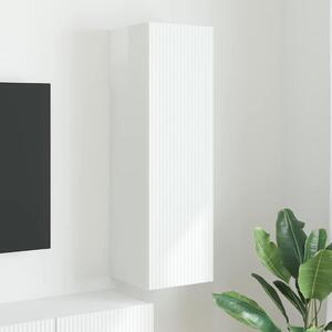 TV Fali Szekrény Fényes Fehér 30 x 31 x 100 cm Faanyag