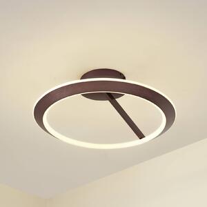 Lucande Eldra LED mennyezeti világítás, kávébarna, Ø 55 cm, CCT, dimmelhető, Barna / rozsda, Nappali / Étkező, fém, Modern